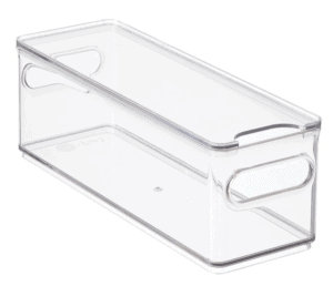 The narrow bin for food storage and fridge organization