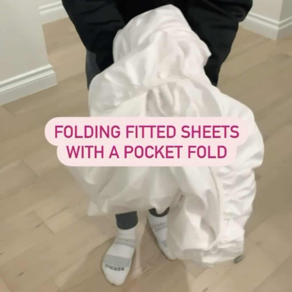 folding up wadded up fitted sheet