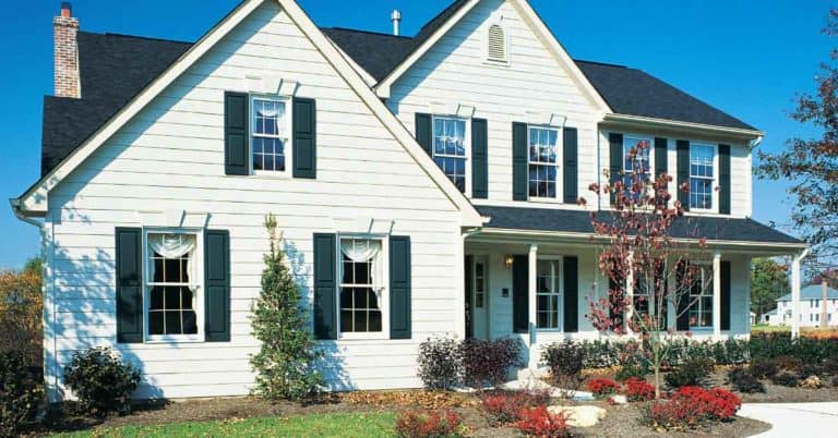 large white two story home