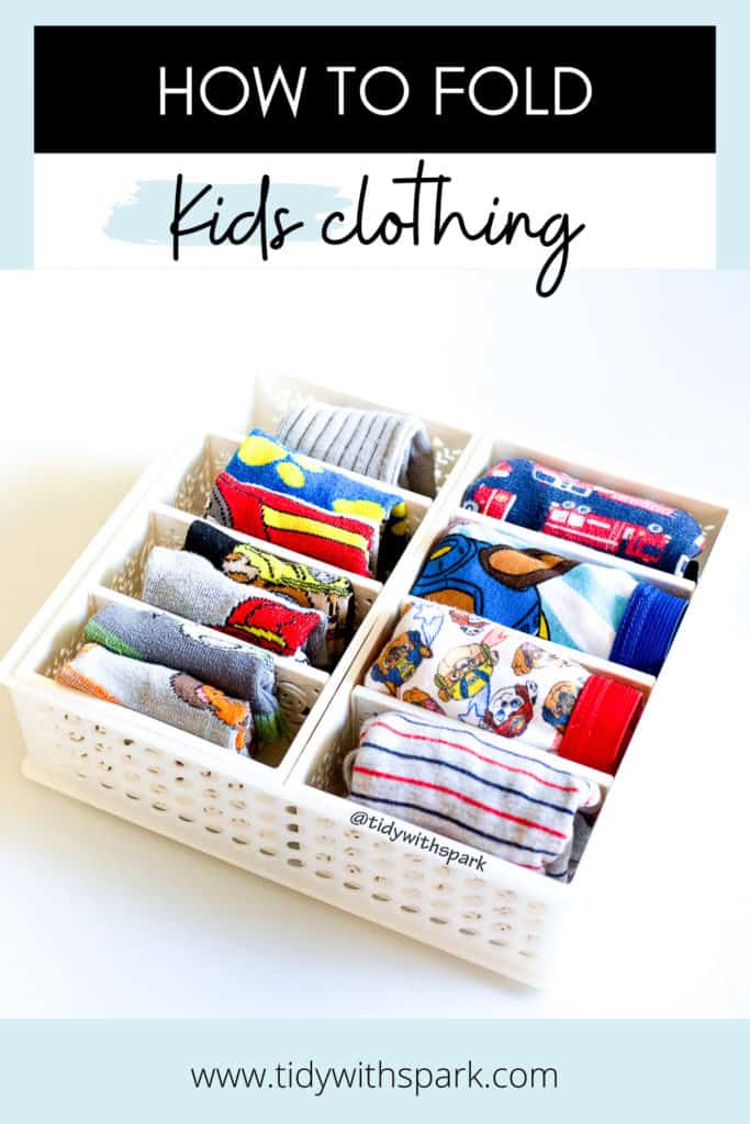 Tidying with Kids folding clothes