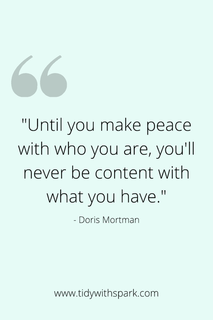 Decluttering Quote for motivation Tidy with Spark blog 15