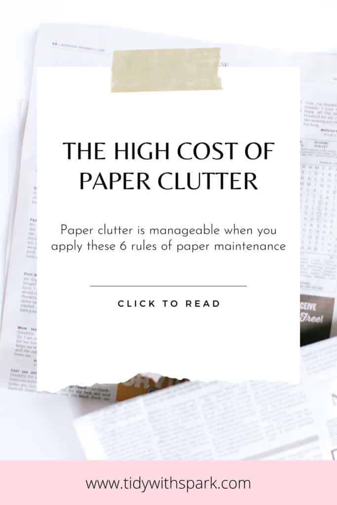 Costs of paper clutter 7 Tidy with spark blog