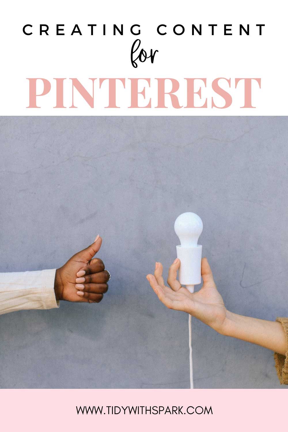 Promotional image for content ideas for Pinterest post for tidy with spark blog