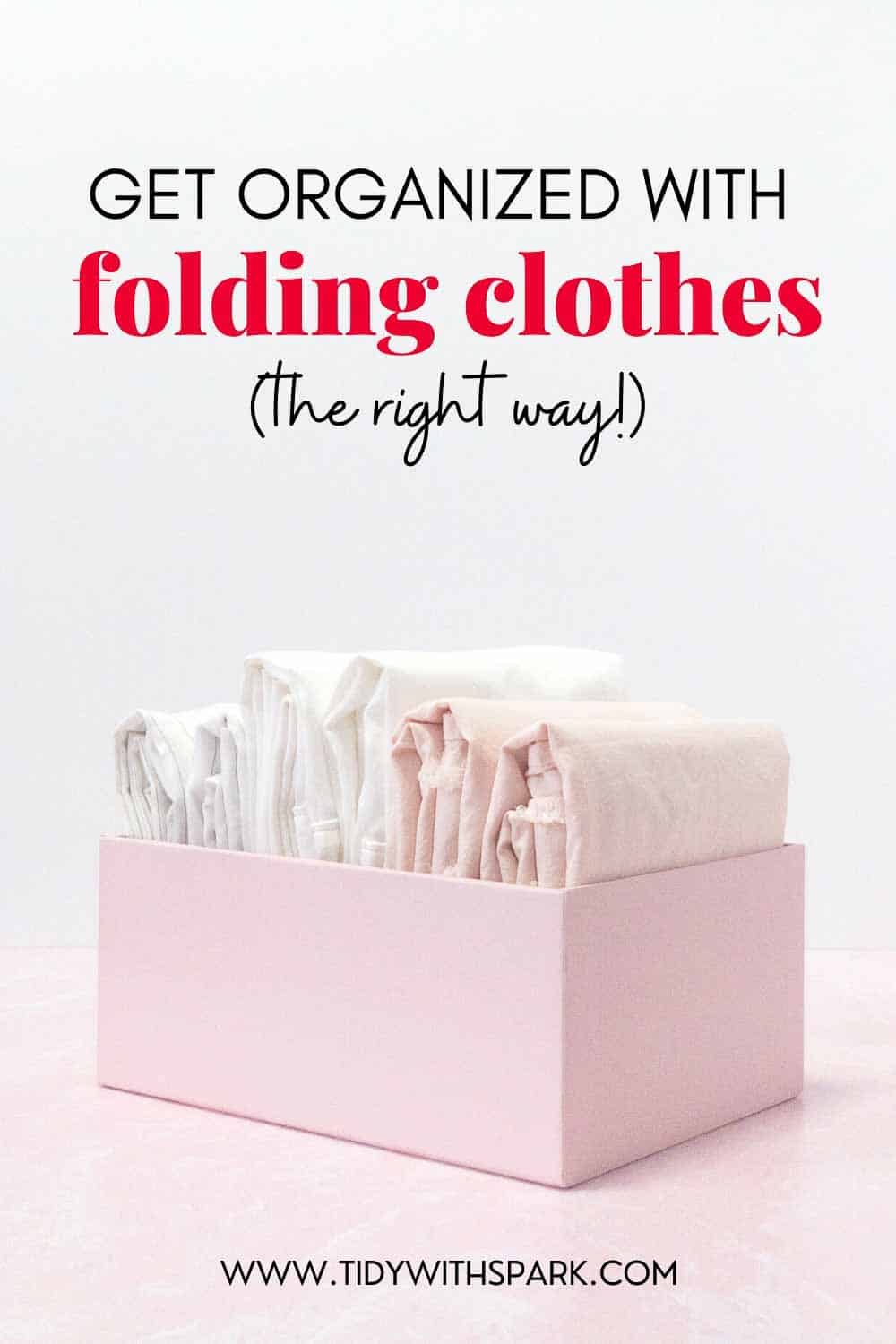 Promotional image for Folding clothes to save space post for tidy with spark blog