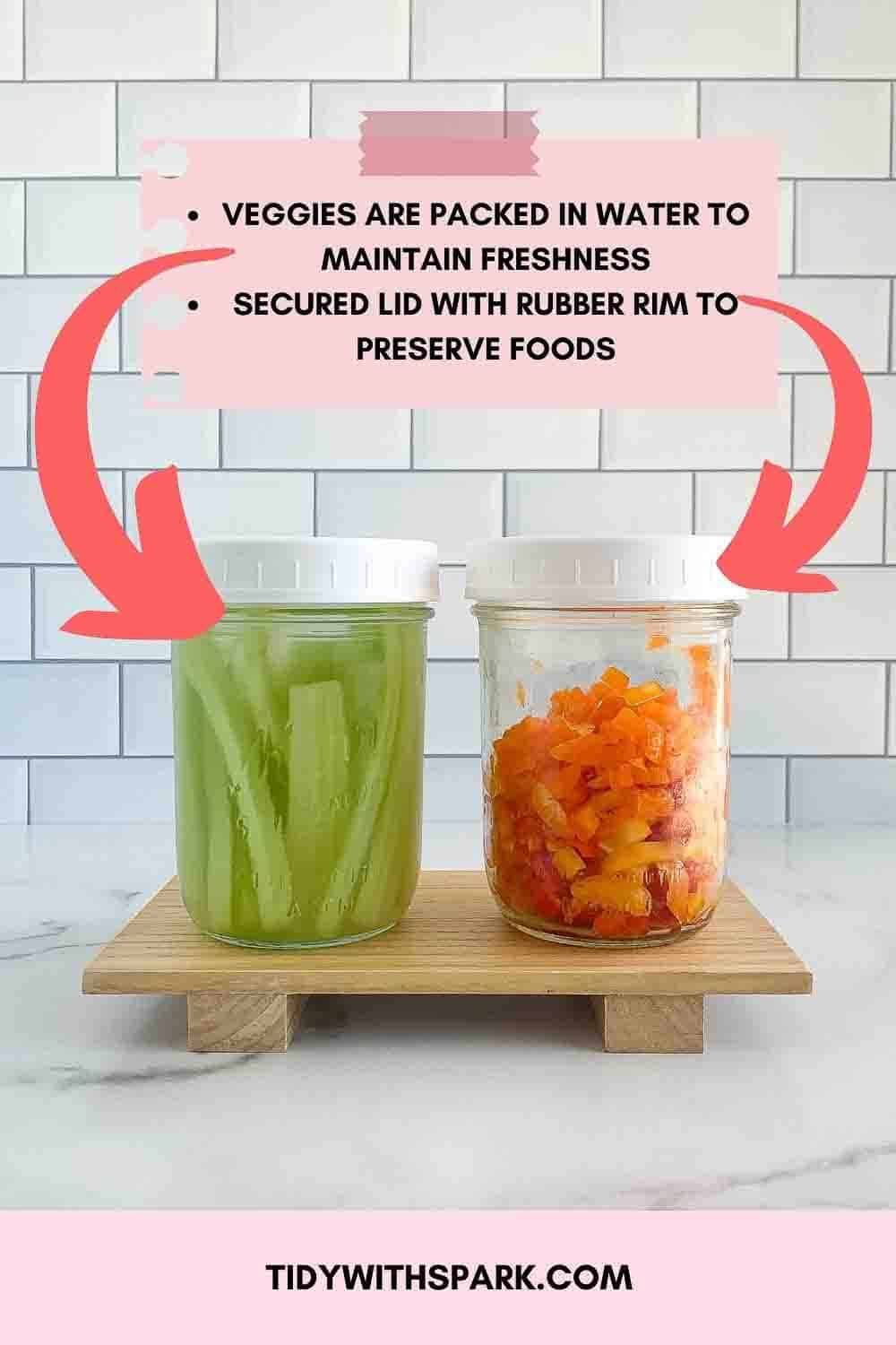 Wide mouth mason jars with plastic lids