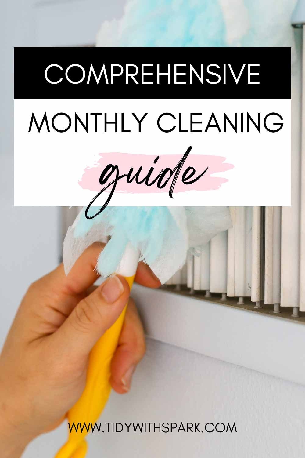 Promotional image for Guide to Spring Cleaning for tidy with spark blog