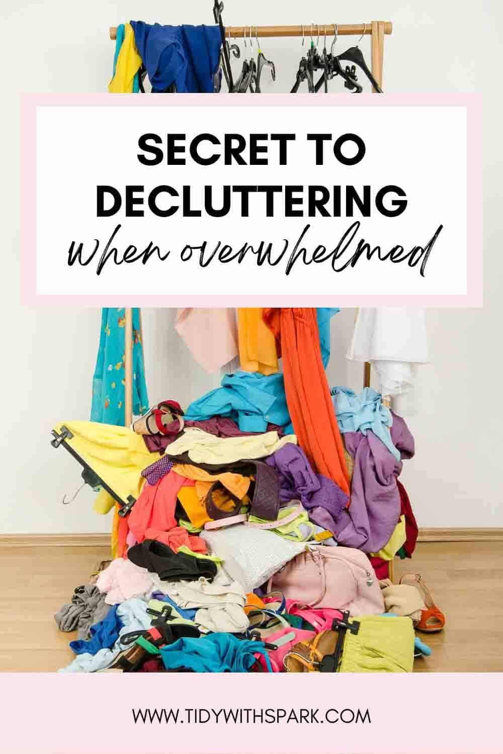 Promotional image for When decluttering is overwhelming for tidy with spark blog