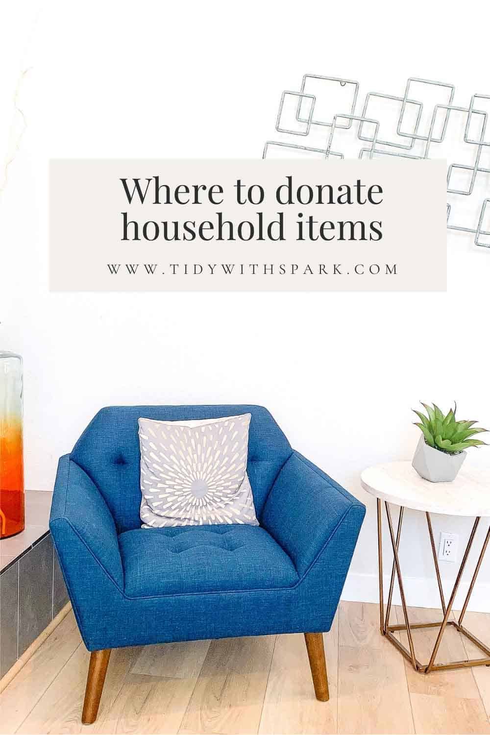 Promotional image for discard and donate after decluttering blog for tidy with spark blog