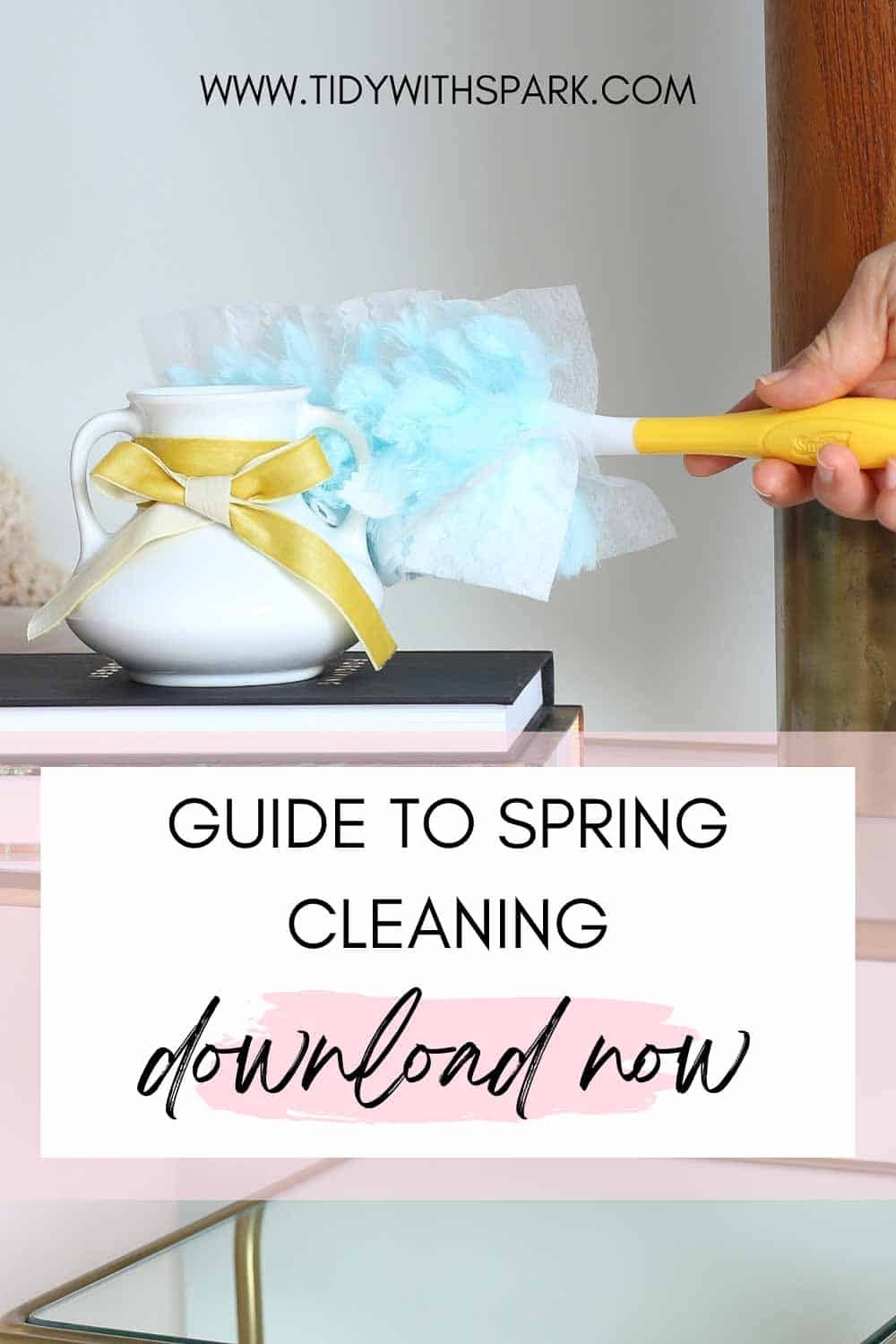 Promotional image for Guide to Spring Cleaning for tidy with spark blog