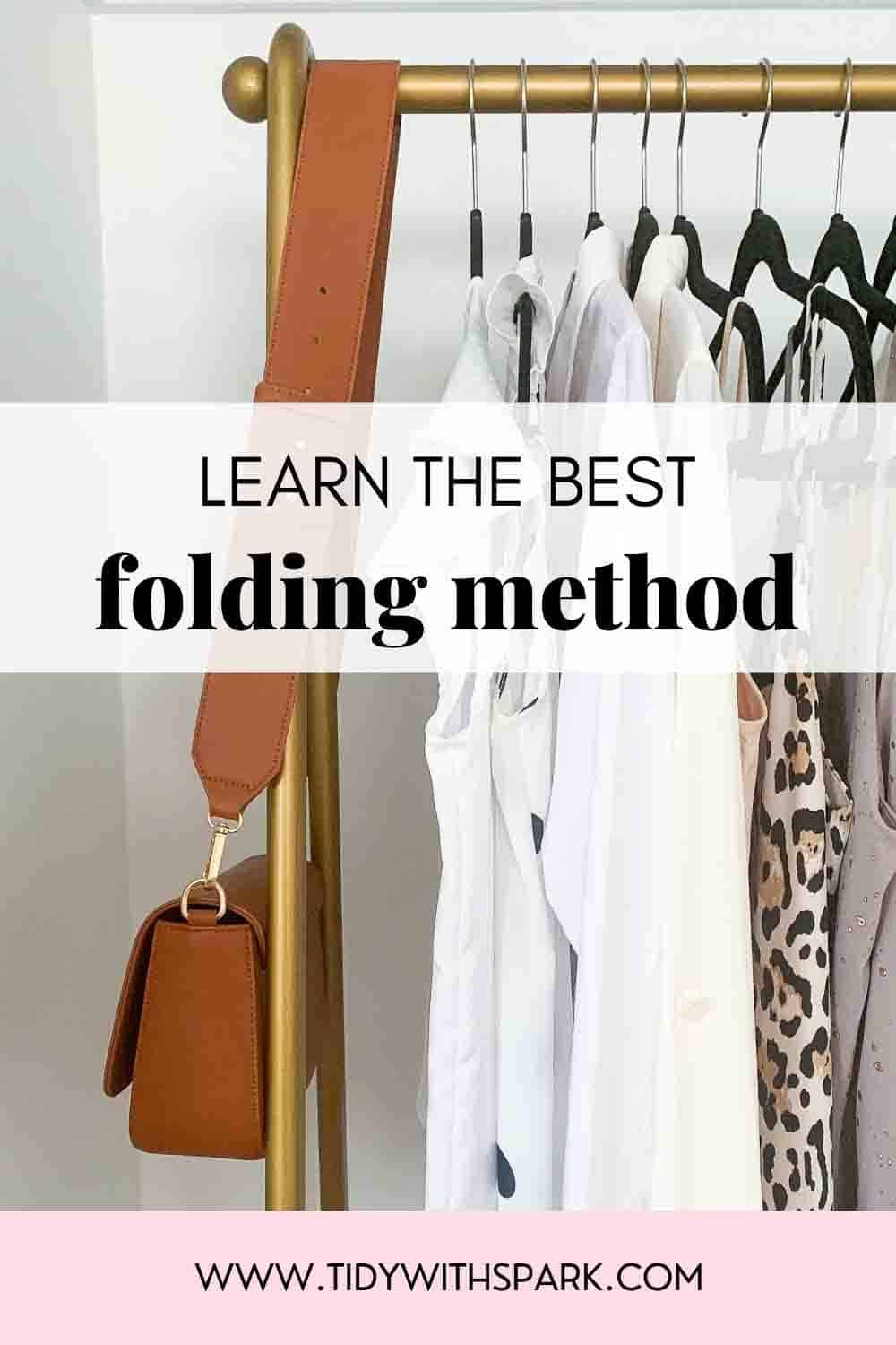 Promotional image for Folding clothes to save space post for tidy with spark blog