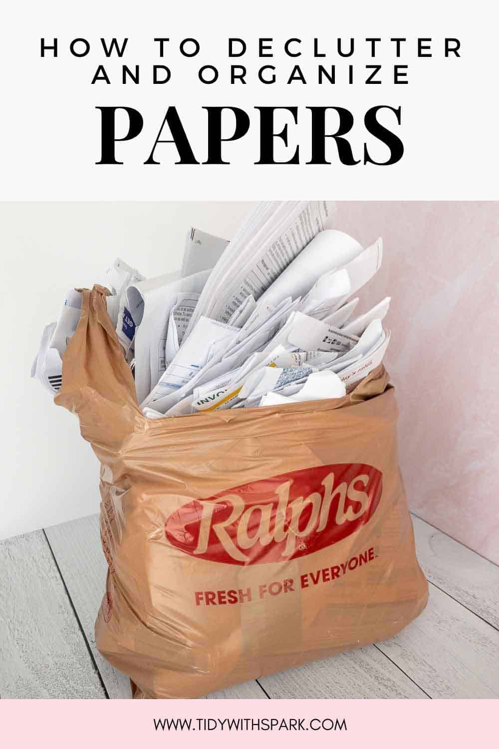 Promotional image for How to declutter and organize papers for tidy with spark blog