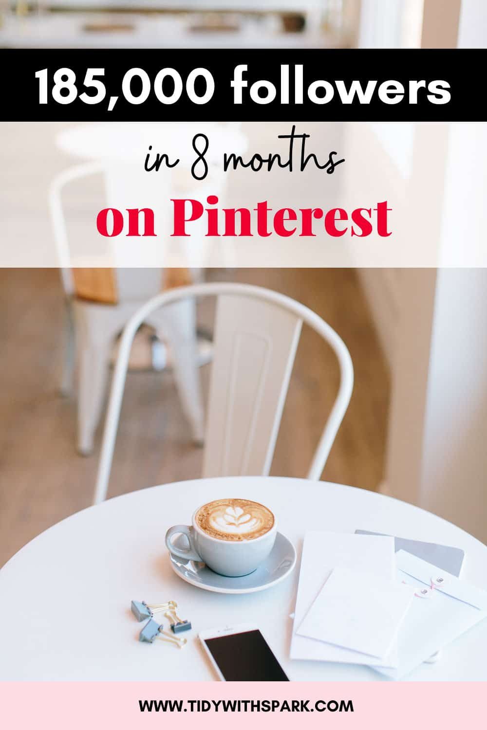 How I grew my Pinterest account from 31 to 185K followers in 8 months promotional image for tidy with spark blog